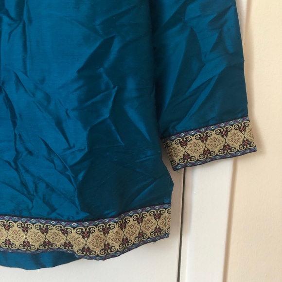 Silk Lore Button Down Shirt with Sleeveless Blouse - Picture 10 of 16